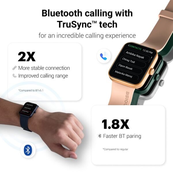 Noise Pulse Go Buzz Smart Watch with Advanced Bluetooth Calling, 1.69" TFT Display, SpO2, 100 Sports Mode with Auto Detection, Upto 7 Days Battery (2 Days with Heavy Calling) - Rose Pink - Image 7
