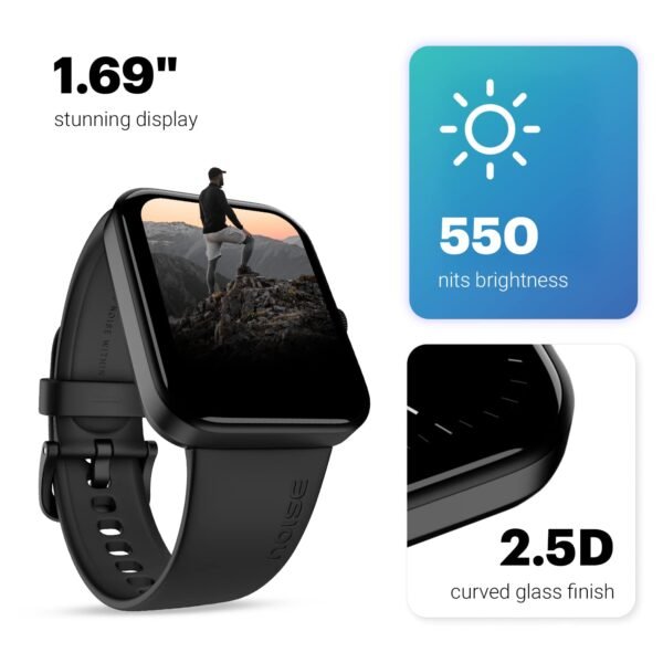 Noise Pulse Go Buzz Smart Watch with Advanced Bluetooth Calling, 1.69" TFT Display, SpO2, 100 Sports Mode with Auto Detection, Upto 7 Days Battery (2 Days with Heavy Calling) - Rose Pink - Image 3