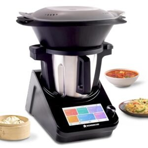 Technical Details Brand	‎Wonderchef Special Feature	‎Programmable Product Dimensions	‎44.5D x 31.5W x 36H Centimeters Colour	‎Black Bowl Capacity	‎4.7 litres Product Care Instructions	‎Wipe the motor base over with a slightly damp cloth and mild detergent and then dry off, ensuring the electrical contact area is perfectly dry. Dry with a dry soft cloth. Cleaning the parts immediately after use ensures a faster clean up time, and this will prolong the life of your appliance & accessories and reduce staining on the plastic parts. Included Components	‎Spatula - 1N, Automatic Scrubber - 1N, Drive Coupler- 1N, Measuring Cup - 1N, Kneading Blade - 1N, Strainer/Steamer Basket - 1N, Steamer Tray - 1N, Steamer Base - 1N, Main Body - 1N, Cooking Jar - 1N, Jar Lid - 1N, Steamer Lid - 1N Is Dishwasher Safe	‎No Manufacturer	‎Wonderchef, Wonderchef Home Appliances Pvt. Ltd. Manufacturer	‎Wonderchef Country of Origin	‎China Item model number	‎K7 ASIN	‎B0D3HWB5B7